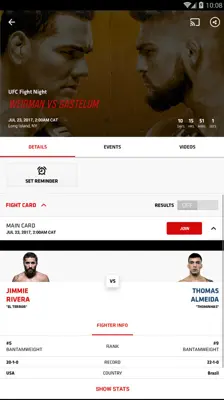 UFC android App screenshot 5