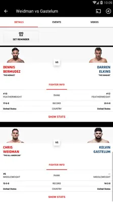 UFC android App screenshot 6