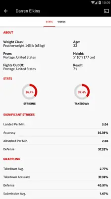 UFC android App screenshot 8